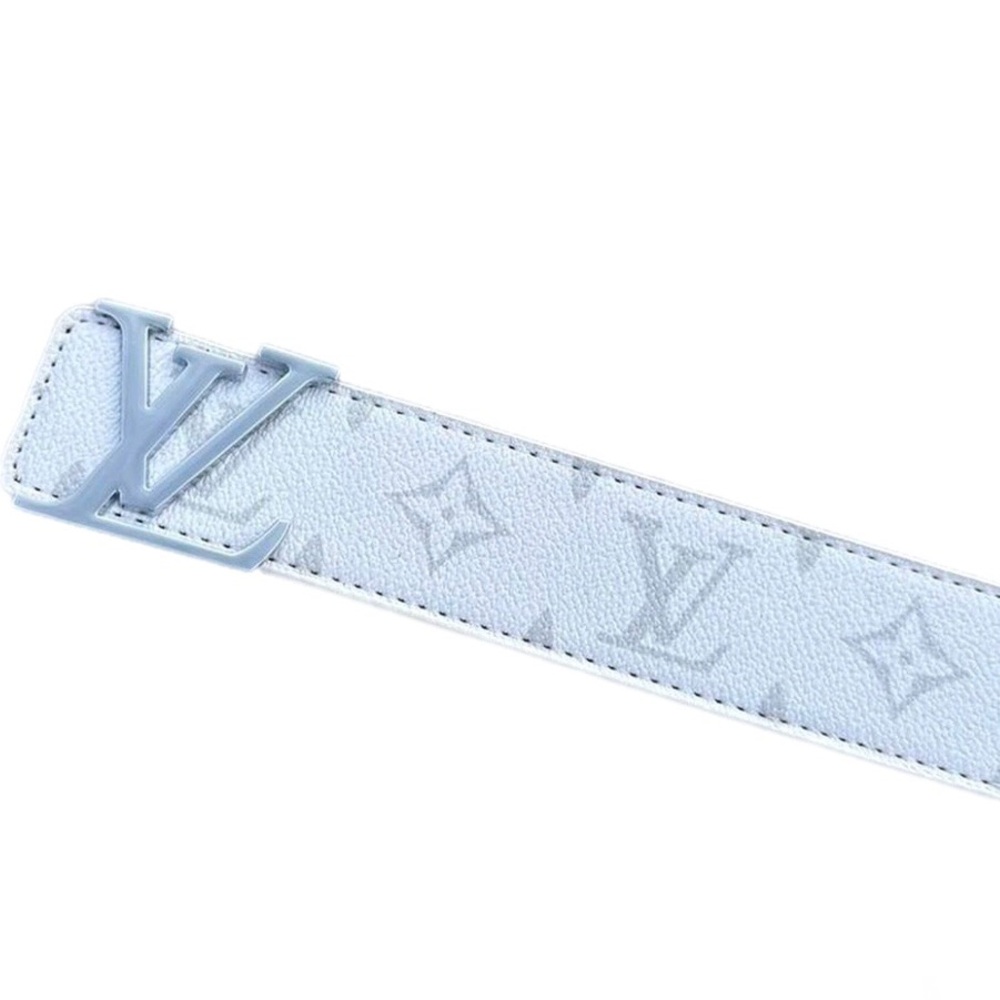 Louis Vuitton Pale Blue Monogram LV Belt **AUTHENTICATED